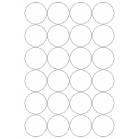 30043 - Label Size 70mm dia - 24 label(s) per sheet