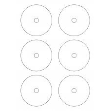 30114 - Label Size 118mm dia - 6 label(s) per sheet 
