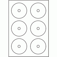 815 - A3 Label Size 115mm dia CD/DVD - 6 labels per sheet