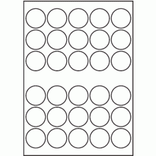 816 - A3 Label Size 53mm dia - 30 labels per sheet 