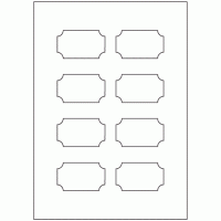 920 - Ticket Shape Label Size 65mm x 38mm - 8 labels per sheet