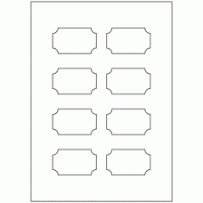 920 - Ticket Shape Label Size 65mm x 38mm - 8 labels per sheet 