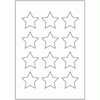 921 - Star Label Size 50mm x 50mm - 12 labels per sheet