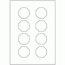 922 - Octagon Label Size 50mm x 50mm - 8 labels per sheet