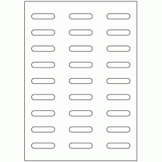 924 - Rounded Rectangle Label Size 43mm x 10mm - 27 labels per sheet