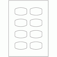 927 - Rounded Rectangle Label Size 63mm x 40mm - 8 labels per sheet