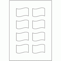 929 - Wave Flag Shape Label Size 60mm x 44mm - 8 labels per sheet