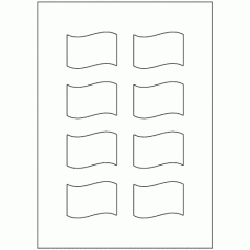 929 - Wave Flag Shape Label Size 60mm x 44mm - 8 labels per sheet