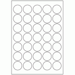 468 - Label Size 35mm dia - 35 labels per sheet