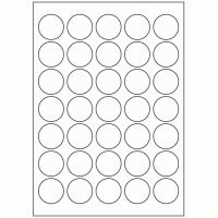 468 - Label Size 35mm dia - 35 labels per sheet