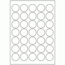 468 - Label Size 35mm dia - 35 labels per sheet