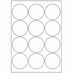 470 - Label Size 65mm dia - 12 labels per sheet