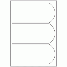 500 - Dome Label Size 195mm x 90mm - 3 labels per sheet