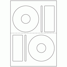 504 - Label Size CD Sets 118.5mm (with Perforation) - 2 sets per sheet