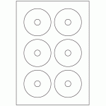 505 - Label Size Mini CD Label - 6 labels per sheet