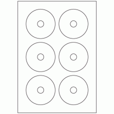 505 - Label Size Mini CD Label - 6 labels per sheet 