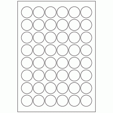 508 - Label Size 30mm dia - 48 labels per sheet 