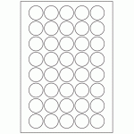 556 - Label Size 32mm dia - 40 labels per sheet