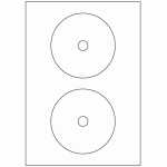 560 - Label Size 117.5mm CD/DVD - 2 labels per sheet