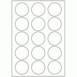 572 - Label Size 53mm dia - 15 labels per sheet