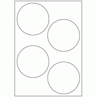 592 - Label Size 100mm dia - 4 labels per sheet