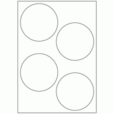 592 - Label Size 100mm dia - 4 labels per sheet 