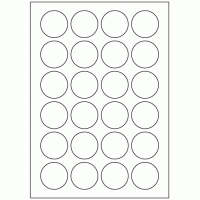 595 - Label Size 41mm dia - 24 labels per sheet