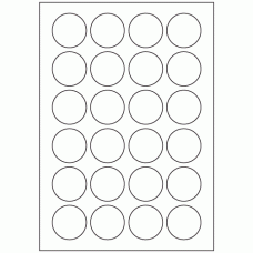 595 - Label Size 41mm dia - 24 labels per sheet