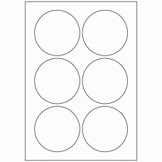 662 - Label Size 85mm Dia - 6 labels per sheet 