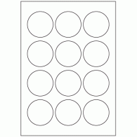 665 - Label Size 57mm Dia - 12 labels per sheet