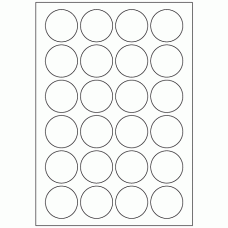 666 - Label Size 43mm Dia - 24 labels per sheet