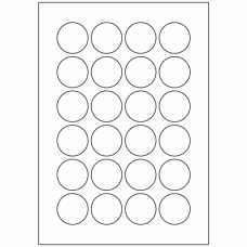 668 - Label Size 38mm Dia - 24 labels per sheet 