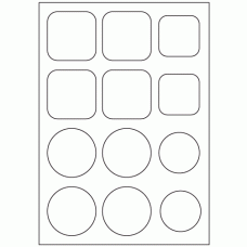 932 - Mixed Shapes - 12 labels per sheet 