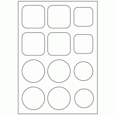 932 - Mixed Shapes - 12 labels per sheet