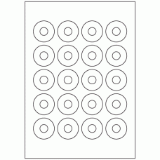 938 - Label Size 40mm Dia - 20 labels per sheet