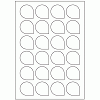 945 - Teardrop Label Size 40.7mm x 40.7mm - 24 labels per sheet