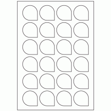 945 - Teardrop Label Size 40.7mm x 40.7mm - 24 labels per sheet 