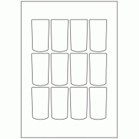 965 - Dome Label Size 70mm x 38mm - 12 labels per sheet