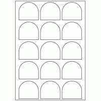 970 - Dome Label Size 59mm x 53mm - 15 labels per sheet