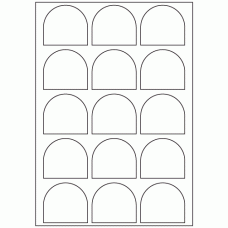 970 - Dome Label Size 59mm x 53mm - 15 labels per sheet 