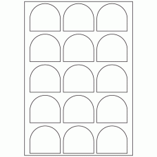 970 - Dome Label Size 59mm x 53mm - 15 labels per sheet