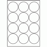 070 - Label Size 65mm dia - 12 labels per sheet