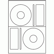 104 - Label Size CD Sets 118.5mm (with Perforation) - 2 sets per sheet 