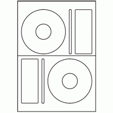 104 - Label Size CD Sets 118.5mm (with Perforation) - 2 sets per sheet