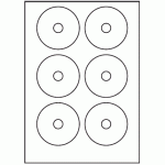 105 - Label Size Mini CD Labels - 6 labels per sheet