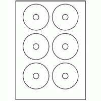 105 - Label Size Mini CD Labels - 6 labels per sheet