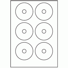 105 - Label Size Mini CD Labels - 6 labels per sheet