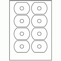 106 - Label Size CD Business Card Label - 8 labels per sheet