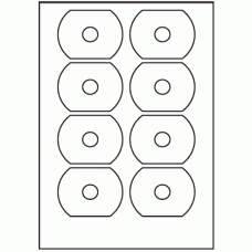 106 - Label Size CD Business Card Label - 8 labels per sheet 