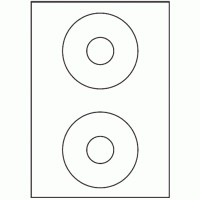 130 - Label Shape - CD/DVD 114.5mm - 2 labels per sheet